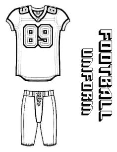 a football jersey and pants with the number 99 on it, as well as an image of