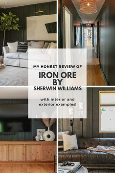 Iron Ore by Sherwin Williams wall color ideas Sw Iron Ore Accent Wall, Iron Ore Accent Wall Bedroom, Soft Black Paint Color, Iron Ore Accent Wall, Sw Iron Ore, Wall In Kitchen, Iron Ore Sherwin Williams, Interior Accent Wall, Accent Wall In Kitchen