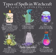 Beginner Witch Essentials, Hedge Witch Spells, How To Do Witchcraft Spells, White Witch Spells For Beginners, Simple Spells For Beginner Witches, Types Of Spells Witchcraft, Spoken Spells, Different Types Of Spells, White Witch Spells