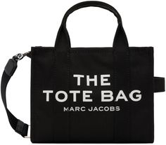 Cotton canvas tote in black. · Twin rolled carry handles · Detachable and adjustable shoulder strap · Logo printed at face · Carry handle at side · Logo patch at back face · Zip closure · Patch and zip pockets at interior · Unlined · H8 x W10 x D5 in Supplier color: Black Black Canvas Bags With Detachable Handle, Black Canvas Bag With Detachable Handle, Black Canvas Shopping Bag With Logo, Black Canvas Bag With Logo For Everyday, Black Canvas Bag With Logo, Black Canvas Bag With Adjustable Strap And Top Handle, Black Canvas Bag With Top Handle And Adjustable Strap, Black Logo Canvas Tote Bag, Black Canvas Bag With Dust Bag For Errands