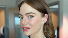 The secrets behind Emma Stone's Best Actress glow Oscars Party Ideas, Pink Lip Color, Poor Things, Louis Vuitton Dress, Glow Stones, Charlotte Tilbury Makeup, Acceptance Speech, Corset Style Tops, Oscar Party