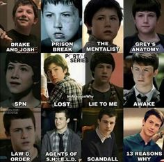 the many faces of young men in tv series, which are different from each other