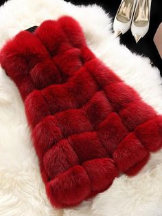 Sleeveless Faux Fur Vest For Fall, Fitted Sleeveless Vest With Faux Fur Lining, Fitted Sleeveless Faux Fur Vest, Fall Party Outerwear Vest, Fur Coat Style, Pink Faux Fur Coat, Knit Shirt Dress, Faux Fur Coats, Winter Trench Coat