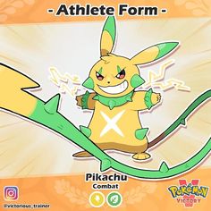 an image of a pikachu character with the caption athlete form