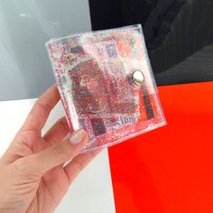 Holographic cute wallet red iridescent Glitter by YPSILONBAGS Trendy Red Coin Purse For Gift, Trendy Red Coin Purse As Gift, Trendy Red Wallet For Gift, Plastic Wallet, Trendy Red Wallets For Gift, Transparent Wallet Aesthetic, Handmade Red Wallet, Cheap Pink Kawaii Wallets, Transparent Purse