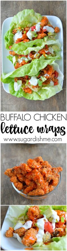 buffalo chicken lettuce wraps with ranch dressing