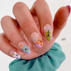 30+ Disney Halloween Nails for Your Next Spooky Season Manicure Cute Halloween Disney Nails, Inside Out 2 Nails, Disney Nail Art Designs, Disney Manicures, Haunted Mansion Nails