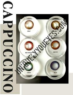 Applicable to both light & dark CAPPUCCINO SERIES is like ICED COFFEE PERFECTION IN EVERY COLOR in the summer, bring you fresh feeling LIKE A GOOD YUMMY CUP OF CAPPUCCINO. The NATURAL shape pattern keeps these MULTI tone colored contacts far from boredom, helping to brighten your eyes in just the blink of an eye! More BEAUTY more attractive, WITH CAPPUCCINO FROM UNIQUELYYOUEYES.COM Colored Contact Lenses will be your very best accessory of daily look. Yearly Disposable You can wear these fashion Hazel Brown Eyes, Natural Contact Lenses, Contact Lens Solution, Coloured Contact Lenses, Colored Contact Lenses, Fresh Feeling, Stunning Eyes, Contact Lenses Colored, Dark Eyes