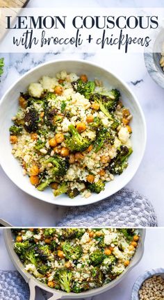 this lemon couscous with broccoli and chickpeas is the perfect side dish