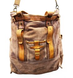 Luxury Large Capacity Standard Backpack, Brown Crossbody Bag With Pockets, Brown On-the-go Shoulder Bag With Pockets, On-the-go Satchel With Leather Handles, Travel Shoulder Bag With Removable Pouch And Double Handle, On-the-go Double Handle Bucket Bag With Zipper Pocket, Rectangular Brown Bags With Pockets, Brown Rectangular Bags With Pockets, Brown Satchel With Zipper Pocket For Daily Use