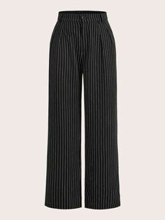 Pin Stripe Pants, Striped Trousers, Pinstripe Trousers, Black Striped Trousers, Elegant High-waist Pinstripe Pants, Luxury Pinstripe High-waisted Pants, Cheap High-waist Pinstripe Pants, Luxury High-waisted Pinstripe Pants, Fitted Pinstripe Wide-leg Pants