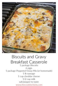 the recipe for biscuits and gravy breakfast casserole