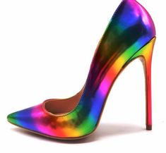 Rainbow blast - rainbow high heel shoes – Bella Rose Couture Rainbow Shoes, High Heel Dress, Womens Stilettos, Rainbow High, Colorful Rainbow, Over The Rainbow, High Heels Stilettos, Heel Pumps, Dress And Heels