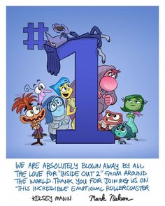 an image of cartoon characters with the number one on it's front and bottom