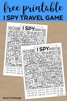 two free printable i spy travel game for kids