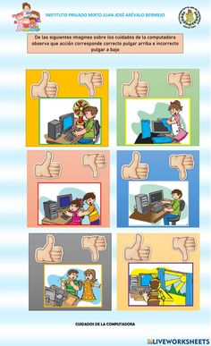 the spanish language poster shows how to use computers