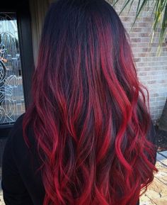 Hair Color Red Ombre, Red Balayage Hair, Red Ombre Hair, Bold Women, Red Balayage, Brown Ombre Hair, Ombre Hair Blonde, Dark Red Hair, Red Highlights