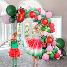 Watermelon Birthday Party Decorations, Watermelon Theme, Balloon Chain, Summer Watermelon, Birthday Party Decoration