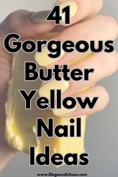 butter yellow nails ideas Yellow Nails French Tip, Yellow Nails With Design, Butter Nails, Season Butter, Yellow Nail Ideas, Nails With Design, Yellow Nail Art, Yellow Nail, Nails Chrome