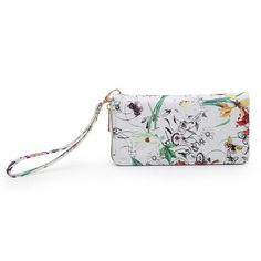 Flower Printed Zip Around Wallet WristletFaux leatherZip around closureGold-tone hardwareDetachable wrist bandL 7.5 * H 4 * W 1 Rfid Blocking Wallet, Wallet Wristlet, Wristlet Clutch, Crossbody Wallet, Mini Crossbody Bag, Zip Wallet, Leather Wristlet, Pink Beige, Style Gift