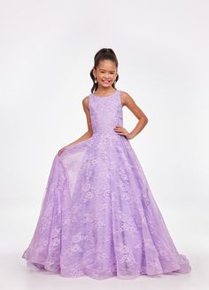 ASHLEYlauren Kids 8036 Size 14 Ivory Girls Pageant Dress Ball Gown Pic – Glass Slipper Formals Bas Mitzvah, A Line Ball Gown, Kids Pageant, High Neck Gown, Dress High Neck