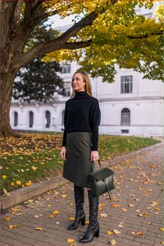 Skirts are a fall wardrobe staple that offer a variety of outfit options when mixed and matched. Styling a skirt in fall can be as easy as adding a sweater and boots, but there are even more fall skirt looks to try, from dressy leather skirts with tights in the cold to cozy skirt outfits for Thanksgiving. This post shares over 10 fall skirt outfit ideas to get you started, plus fall skirt styles to shop. Sweater Skirt Outfit, Skirt And Sweater, Skirt Outfit Ideas, Sweater And Skirt, Fall Wardrobe Staples, Oversized Sweater Outfit, Skirt Outfits Fall, Fashion Jackson, Trendy Skirts