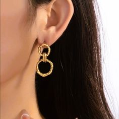 Brand New Women's Hanging Double Hoop Earrings Genuine 14k Gold Plated 925 Sterling Silver (Stamped) 1.4" Tall X .75" Across Retail Price $295 Buy With Confidence From A Trusted Seller With A 99%+ Feedback Rating! A0094 (Id-1318-) Nickel Free Circular Earrings, Silver Gold-plated Hoop Earrings, Silver Gold-plated Hoop Earrings With Ear Wire, Anniversary Metal Hoop Earrings, Tarnish Resistant Dangle Earrings, Double Hoop Earrings, New Color, Silver Gold, Gold Plate