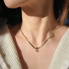 Gemstone Necklace, Dainty Birthstone Jewelry , May Birthstone Pendant, Gold Filled Necklace, CZ Jewelry, Minimalist Necklace, Christmas Gift Birthday Gift for Her  - Zircon  - 18K Gold Plated, High Quality Solid 925 Sterling Silver. -Necklace Length:38+7cm/16inch-17inch -Pendant Size: about 8mm - Waterproof & Hypoallergenic - All items are nicely packaged in an elegant Gift jewelry box. *Great gift for: Wedding, Anniversary, Birthday, Christening, Christmas, Engagement, Graduation, Mother 's Day Gold Pendant Diamond Necklace, Tarnish Resistant, Elegant Gold-tone Snake Chain Necklace With Adjustable Chain, Gold Diamond Pendant Necklace, Yellow Gold Snake-shaped Necklace For Gift, Minimalist Yellow Gold Snake-shaped Necklace, Valentine's Day Gold-tone Pendant Necklace, Flat Snake Chain, Recycled Necklaces, Snake Chain Necklace