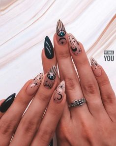 Oct 25, 2020 - This Pin was discovered by Kiannah. Discover (and save!) your own Pins on Pinterest Nails Witchy, Fantastic Nails, Witchy Nails, Colorful Nails, Nail Swag, Get Nails, Up Nails, Fire Nails