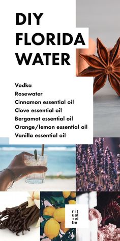 Florida Water Recipe Essential Oils, Ritual Oils Diy, Diy Florida Water, How To Make Florida Water, Diy Florida Water Recipe, Florida Water Spiritual Uses, Florida Water Recipe, Magick Oil, Ritual Oils