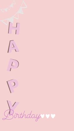 a pink birthday card with the words happy on it