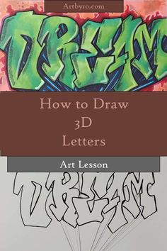 a book cover with the title how to draw 3d letters