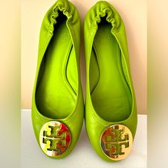 Brand New. No Box. Tory Burch Minnie Flats, Leather Ballet Shoes, Sequin Flats, Black Patent Leather Flats, Women Casual Flats, Gold Ballet Flats, Patent Leather Ballet Flats, Black Slip On Shoes, Driving Loafers