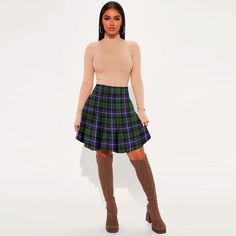 Scottish Galbraith Modern Clan Tartan Womens Mini Skirt Tartan Plaid Skirt Details : Soft, comfortable, breathable, skin-friendly, pleasant to touch and wear, makes you feel good. Fabric: Microfiber (95% polyester, 5% spandex). Regular fit. Waist elastic band. Fabric weighs 180g/m². Care Instructions: machine wash cold with similar colors, no bleach, tumble dry low, no ironing, no dry cleaning. Fitted Mini Tennis Skirt For Fall, Fitted Knee-length Pleated Skort, Fall Stretch Green Mini Skirt, Green Stretch Mini Skirt For Fall, Fitted Green Tennis Skirt With Lining, Winter Fitted Lined Skort, Stretch Green Mini Skirt For Fall, Fitted Winter Skort With Lined Skirt, Fitted Winter Skort With Pleated Skirt