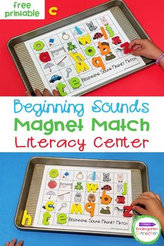 the beginning sounds magnet match is an easy way to practice letter recognition