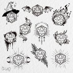 some kind of tattoo designs on paper