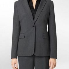 3 Calvin Klein Suits (Colors: Navy Blue Pinstriped; Black And Heather Grey); Each Come With Pants, Skirt And Jacket, Expect For Black Pants. Size: 10 All Three Suits For $275 Or Each Suit For $100 Each; Black Suit Comes With Jacket, Pants And Two Skirts (A-Line Skirt And Straight Skirts). Grey Suit Also Comes With Jacket, Pants And Two Skirts (A-Line And Straight Skirts); Navy Blue Pin-Striped Suit Comes With Jacket, Pants And Skirt. Suits Are In Great Condition. Pant Skirt, Striped Suit, Skirt And Jacket, Skirt Suits, Grey Suit, Pants Skirt, Calvin Klein Pants, Blue Pin, Gray Suit