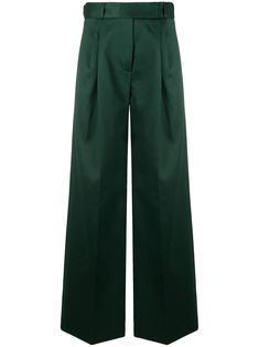 Proenza Schouler Crepe wide-leg Trousers - Farfetch Green Wide-leg Office Pants, Green Wide Leg Dress Pants For Office, Green Wide-leg Pants For Formal Occasions, Green Wide Leg Pants For Work, Wide Leg Pants With Pressed Crease For Office, Green Ankle-length Wide Leg Pants For Formal Occasions, Formal Green Ankle-length Wide Leg Pants, Office Wide Leg Pants With Pressed Crease, Green Wide-leg Dress Pants For Formal Occasions