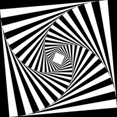 an image of a black and white optical illusional pattern that appears to be distorted