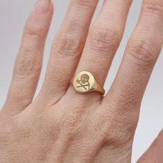 Dig your own gold with TotemKitten's 14k yellow gold custom 'Gold Digger" signet ring. Ring face measures 10mm x 11mm. Ring size 5.Sizing availableLayaway available Watch Cufflinks, Gold Digger, Ring Ring, Signet Ring, Earring Necklace, Card Sizes, Ring Shopping, Ring Earrings, Necklaces Bracelets