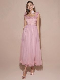 New Autumn Winter Products,Women's Solid Pink Color Mesh Ruffle Hem Maxi Elegant Dress,Fall Winter  Women's Clothing,Winter Dress,Elegant Women Dresses,Party Dress,Formal Dress Pink Elegant  Long Sleeve Mesh Colorblock,Plain A Line Slight Stretch  Women Clothing, size features are:Bust: ,Length: ,Sleeve Length: Maxi Elegant Dress, Elegant Women Dresses, Winter Products, Party Dress Formal, Clothing Winter, 파티 드레스, Maxi Bridesmaid Dresses, New Years Dress, Elegant Dresses For Women