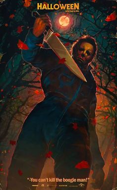 a movie poster with a zombie holding a knife