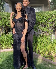 Prom Dresses Black Couples, Black Prom Dress Couple, Prom Inspo, Junior Prom, Gorgeous Prom Dresses