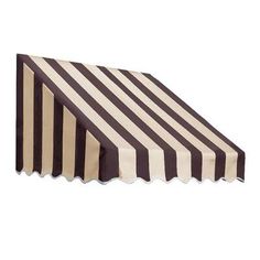 a black and white striped awning on a white background