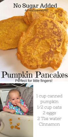 pumpkin pancakes are perfect for little fingers