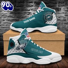 Philadelphia Eagles Shoes Custom Your Name Jordan 13 Shoes The Jordan 13 Shoes are a standout in the iconic Air Jordan lineup, celebrated for their sleek design and exceptional performance. Featuring a distinctive silhouette with a combination of suede and leather, these sneakers are not only stylish but also engineered for comfort and support. The 13s are known for their innovative cushioning system and durable outsole, making them a favorite among athletes and sneaker enthusiasts alike. Wit... Lace-up Synthetic Jordan Shoes For Sports Events, Jordan Leather Shoes With Rubber Sole And Round Toe, Leather Jordan Shoes With Rubber Sole And Round Toe, Leather Jordan Shoes With Rubber Sole, High-top Suede Running Shoes For Sports, Jordan Shoes With Cushioned Footbed For Sports, Leather Jordan Shoes With Cushioned Footbed, Leather Jordan Shoes With Cushioned Footbed Lace-up, Custom High-top Sneakers With Rubber Sole For Sports