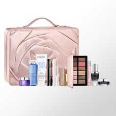 11 Piece Set with 9 Full-Size Favorites $79 for $650 Value, with Any $42 Lancôme Purchase Our Most Extraordinary Gift of the year! The Holiday Beauty Box is our best value of the year! It includes 9 Full-Size Iconic products and 1 Deluxe Sample. It includes an exclusive Holiday Palette featuring 12 gorgeous shades that vary from shimmer to matte. The collection is wrapped up in exclusive Lancôme Agora Rose Vanity in festive rose gold. Full-Size Advanced Génifique Serum 1.0 fl. oz. Visibly hydrat Beauty Box Gift, Luxurious Travel, Gold Eyeshadow Palette, Rose Gold Eyeshadow, Gold Vanity, Mascara Primer, Eye Cream For Dark Circles, Magical Night, Holiday Beauty