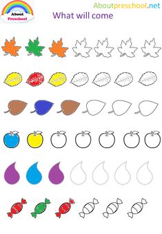 an autumn themed worksheet for kids to learn how to draw leaves and acorns