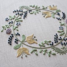 a close up of a piece of embroidery