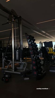 there are many exercise equipment in the gym area at this point, it is hard to tell what they are